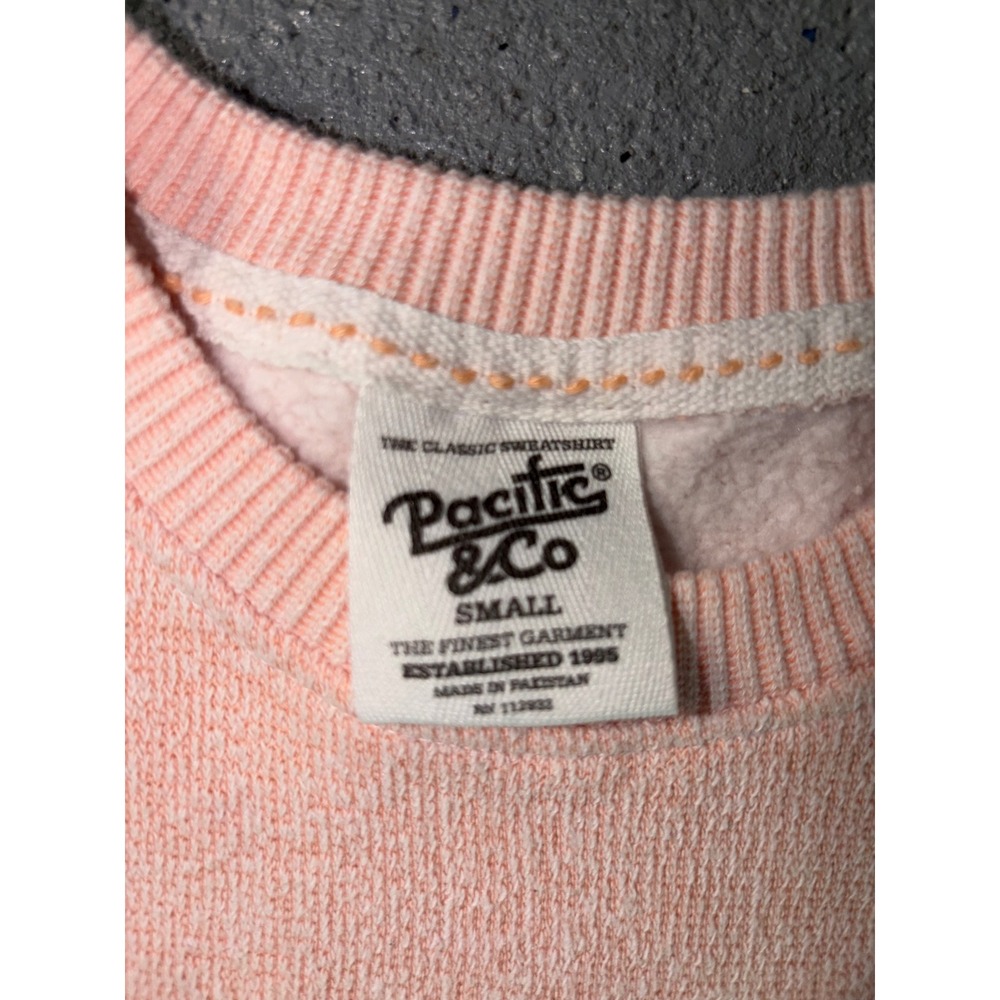 Pacific & Co Myrtle Beach South Carolina Peach Textured Crewneck Sweatshirt S - Picture 3 of 3
